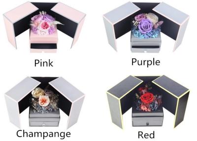 China Eternal flower jewelry box for teachers' day gifts real preserved flower box drawer boxes  Valentine's Day gift for sale