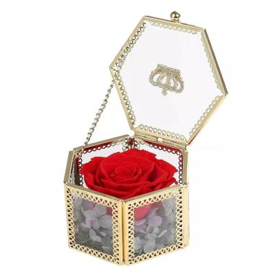 China Wholesale preserved flower gift box new design acrylic box preserved roses for sale