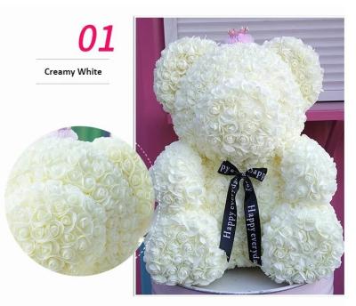 China Preserved Flower Rose Teddy Bear PE for Valentines Day Gifts  Factory Price Artificial Flower Gaint Teddy Bear for sale