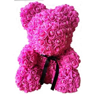 China Crazy selling gift foam rose teddy bear   Factory Price Artificial Flower Gaint Teddy Bear for sale