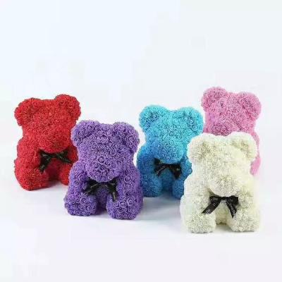 China Top sale diy handmade foam rose bear 25 colors styrofoam bear for sale