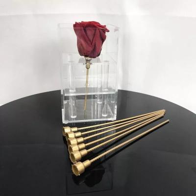 China Reasonable Price Plastic rose stem artificial flower stem use to make preserved roses  flower box for sale