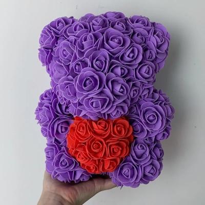 China 2020-2021 Valentines Day Small Rose Bear 25cm Rose Bear With Heart for sale