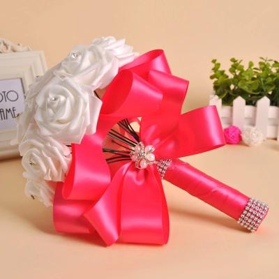 China Wholesale Bride Hand Flowers bridal bouquet foam rose artificial flower bouquet for wedding for sale