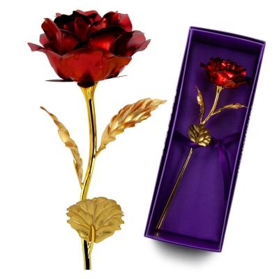 China Galaxy Rose 24k Galaxy Rose with LED Light Artificial Galaxy Rose Flower for Valentine's Day Gift for sale