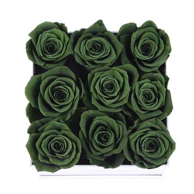 China Preserved Roses Gift Eternal Rose In Square Flower Box for wife or gilrfriend for sale