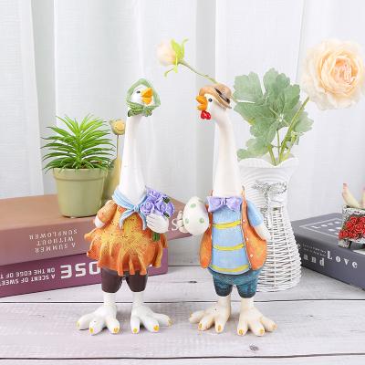 China Europe Resin Couples Swan Decoration Cartoon Doll Birthday Gift Exquisite Home Accessories Decoration for sale