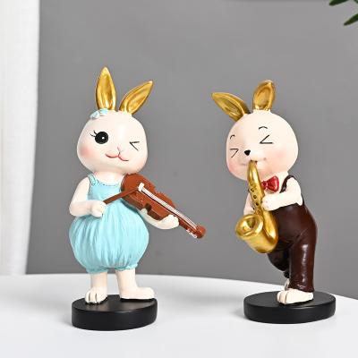 China Modern Simplicity Europe and America Creative Cute Rabbit Rabbit Decorations Resin Creative Cute Decorations Game Living Room TV Cabinet Home Decoration for sale