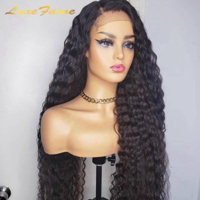 China Wholesale Virgin Hair Deep Wave Full Lace Wig,Lace Front Brazilian,Deep Wave Full Hd Transparent Glueless Lace Wig Hair Wig for sale