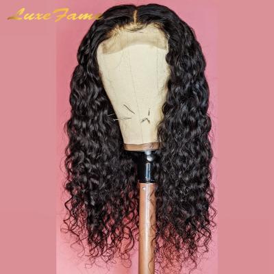 China Glueless Cheap Deep Wave Virgin Human Hair Full Wave Lace Wig,Wholesale Transparent Long Curly Wig,Virgin Cuticle Aligned Human Hair Wig for sale