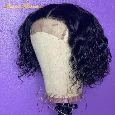 China Good Quality Raw Black Bob Wig, Kinky Peruvian Lace Front Wig, 13x6 Custom Made Luxury Hand Made Afro Curly Wave 13x6 10a Grade 12a Wig for sale