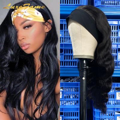 China High Quality Ready To Ship Body Wave Cuticle Aligned Headband Wigs,Body Wave Bangs Headband Wig,Brazilian 3c 4b Body Wave Headbands Wig for sale