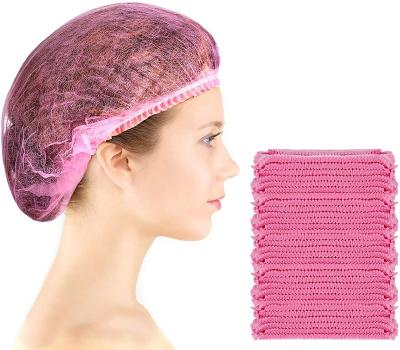 China Hospital Disposable Buffy Round Cap , Nonwoven Hair Net With Elastic Stretch Band for sale