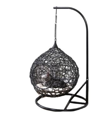 China Breathable Rattan Wicker Pet House Cat House Swing Egg Cat Chair Hanging Rattan Cat Boarding for sale