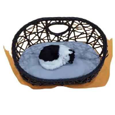 China Breathable Rattan Chair For Handmade Pets Weave Egg Cat House for sale