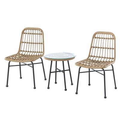 China Modern Outdoor Furniture Waterproof Cane Chair Patio Garden Rattan Wicker Table And Chair for sale