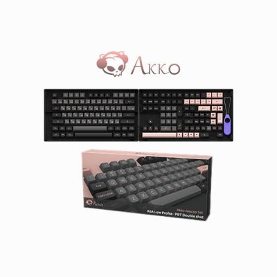 China Black Pink Computer Keyboard Akko Keycaps Set Cs Switches PBT Double Shot Mechanical Keyboard ASA Profile Custom Keycap for sale