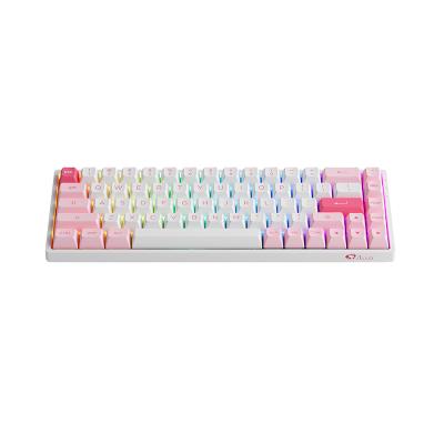 China Anti-ghosting Durable Using Hot-switchable Pink Backlit Programmable Cute Radio RGB Mechanical Keyboard for sale