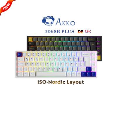 China ABS New Arrivals Akko UE 3068B Plus Game Typing RGB ISO Layout Wireless UK German Mini Keyboard for sale