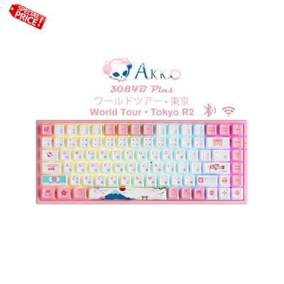 China ABS Akko 3084B Tokyo R2 PBT Sublimation ASA Keycap CS Hot Jelly Switches TKL Wireless Mechanical Keyboard for sale