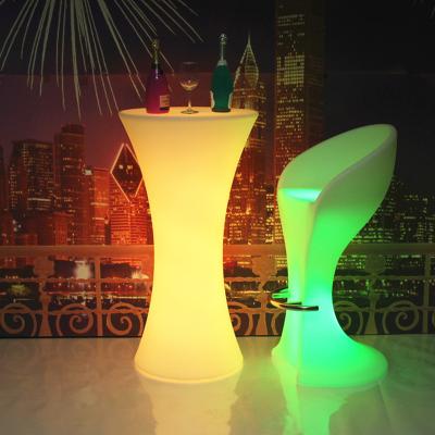 China Modern Plastic Lighting Cocktail Stool for Party Event Beach Waterproof Modern Furniture ROHS Rechargeable Remote Type for sale