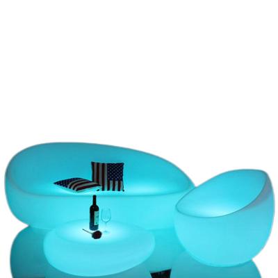 China Modern Light Night Club Sofa Set Furniture Glow Led Sectional Plastic Sofa Pub Lounge Bar Promotional Furniture for sale