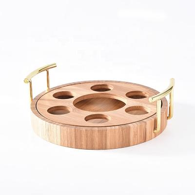 China Viable Creative Bamboo Liquor Storage Tray Hanger Wine Glass Cup Holder and Glass Bottle Holder for sale