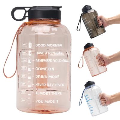 China Durable Outdoor Free Sports Gym Time 2.2L Marker PETG BPA Large Capacity Half Gallon Straw Type Water Bottles for sale