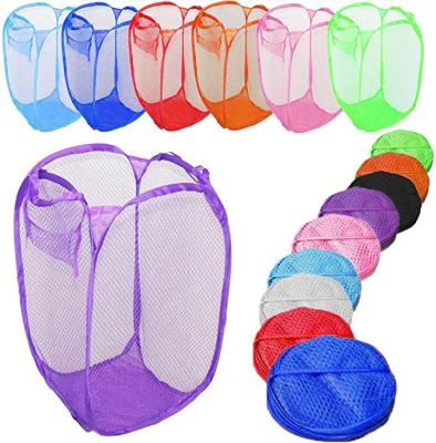 China CLASSIC Wholesale Storage Net Laundry Bag Pop Up Washing Foldable Laundry Basket Mesh Hamper Durable for sale