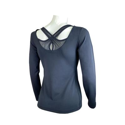 China Breathable Women Yoga Sports T-shirt Sports Clothing Gym Running Tops With Mesh Design for sale