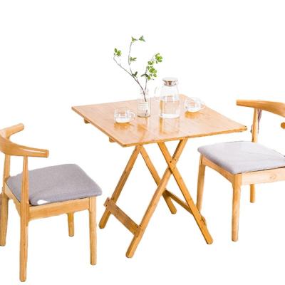 China Small Square Portable Outdoor Household Solid Wood Table Folding Bamboo (Waist) Dining Table Simple Without Adjustable Dining Table Installation for sale