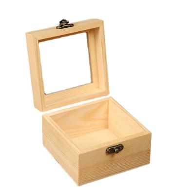 China Customized Wooden/Bamboo Apple Watch Gift Box Wooden Box With Glass Cover And Locking Lid for sale