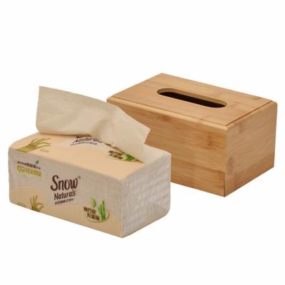 China Storage Container Customize Rectangle Tissue Paper Cover Holder Bamboo Toilet Paper Holder Storage Box For Bathroom Dining Table Bedroom Office car for sale