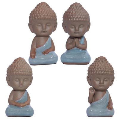 China China Buddha Statue Figurine Decoration Monk Tea Pet Car Accessories Bonsai Garden Home Decoration Tathagata India Yoga Mandala for sale