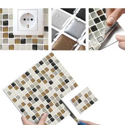 China Moistureprooof Waterproof 3d Stick Kitchen Backsplash Tiles Peel And Stick Self Adhesive 3D Wall Tiles Kitchen Wallpaper Mosaic Wall Papers/Wall Coati for sale