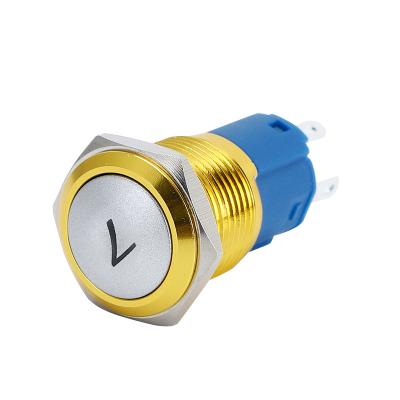 China IP66 Water Time Proof 12mm 22mm Low Voltage On Metal Mushroom Illuminated Waterproof Normally Open Push Button Switch for sale