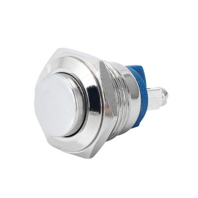 China DC 12V LED Momentary Electric Push Button Switch OFF-ON 16mm 19mm 22mm Waterproof Flat Door Contact Dome Electric Push Button Switch for sale