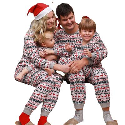 China Mom Son Daughter Father's QUICK DRY Sleepwear Homewear Printed Christmas Long Sleeve Long Pants Family Matching Pajamas for sale