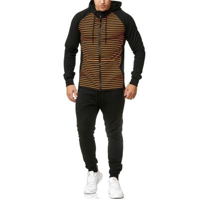 China Newest Newest Breathable Hot Sale Custom Gym Leisure Casual Training Sports Cotton Polyester Stripe Thick Printed Sports Men Tracksuit Uniforms for sale