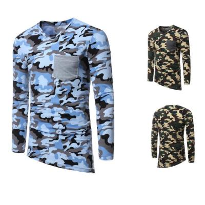 China Anti-wrinkle spring autumn hot sale free custom your design hip hop base casual man long sleeve printng aplet t-shirt with pocket for sale