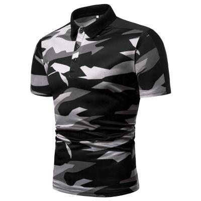 China Anti-wrinkle product fashion summer rise maker printing camouflage plus size T-shirt man casual short sleeve polo shirt customized logo for sale