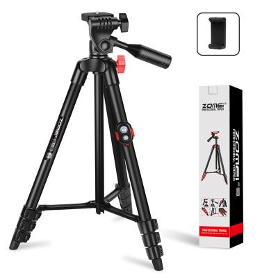 China ZoMei T70 135cm/53Inches PORTABLE Travel Tripod Smartphone Clip for Phone DSLR Three Way Camera Head for sale