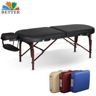 China Wooden Massage Table Spa Tattoo Folding Salon Furniture Massage Table for sale