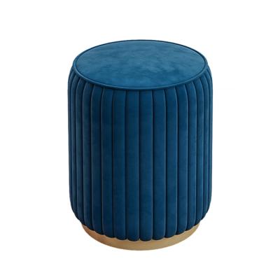 China stool home & Gold Modern Velvet Ottoman Fabric Round Small Footstool Ottoman Trim Living Room Furniture for sale