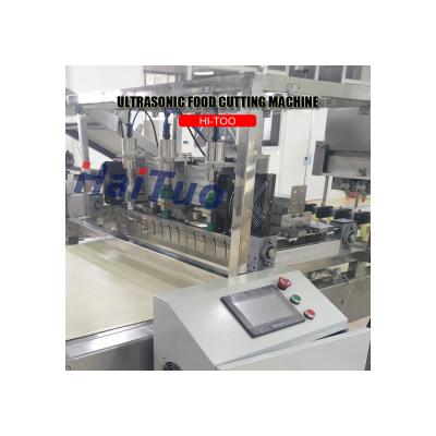 China Industrial Ultrasonic Snacks Factory Brownie Cake Cutting Machine Equipment With Conveyor for sale