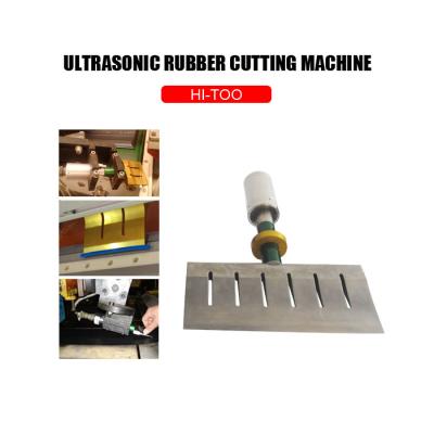 China Rubber Processing Machinery 350mm Width Titanium Blade Ultrasonic Rubber Tire Cutter for sale