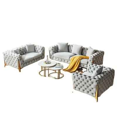 China 2021 New Arrival Best Seller Modular Sofa Combination Popular Comfortable Sofa Pile Set Metal Velvet Luxury Living Room Sofa for sale