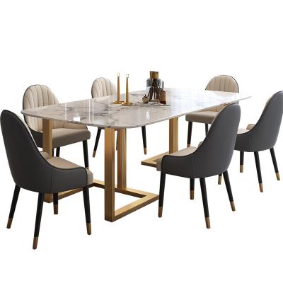 China 2021 New Product Best Selling Modern Luxury Marble Dining Table Sets Designs Luxury Dining Room Furniture and 8chairs for sale