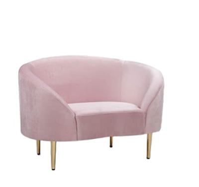 China Modern Velvet Upholstered Sofa Chair Upholstered Office Living Room Balcony Lounge Chair Pink White Blue Living Room Sofa Chair for sale