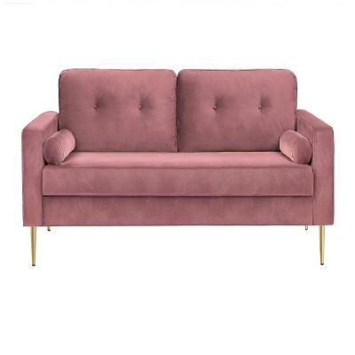 China Modern And Fashionable Metal Frame Velvet Living Room Sofa Modern Space Small Solid Wood Legs Easy To Assemble Living Room Sofa for sale